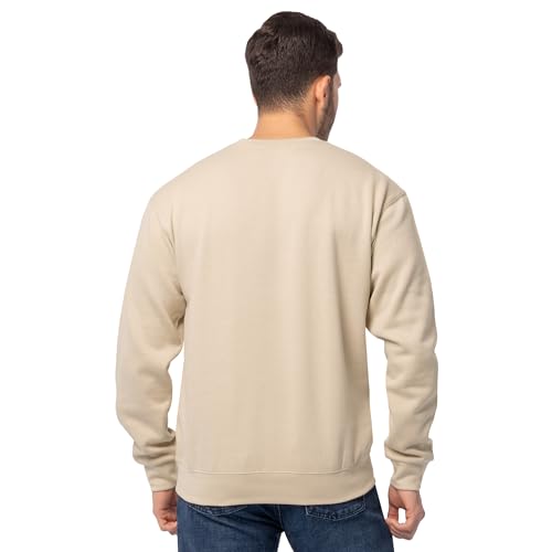 Fruit of the Loom Men's Eversoft Fleece, Crewneck & Quarter Zip, Moisture Wicking & Breathable, Sizes S-4X, Sweatshirt-Khaki Heather, Large