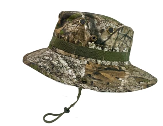 Bell Rangers Realtree APX Camo Boonie Hat – Men's Camo Bucket Hat | Rain Hat for Men & Women Waterproof | Foldable Wide Brim Fishing Hiking Garden Beach Hat | Adjustable Chin Strap Hunting Hat
