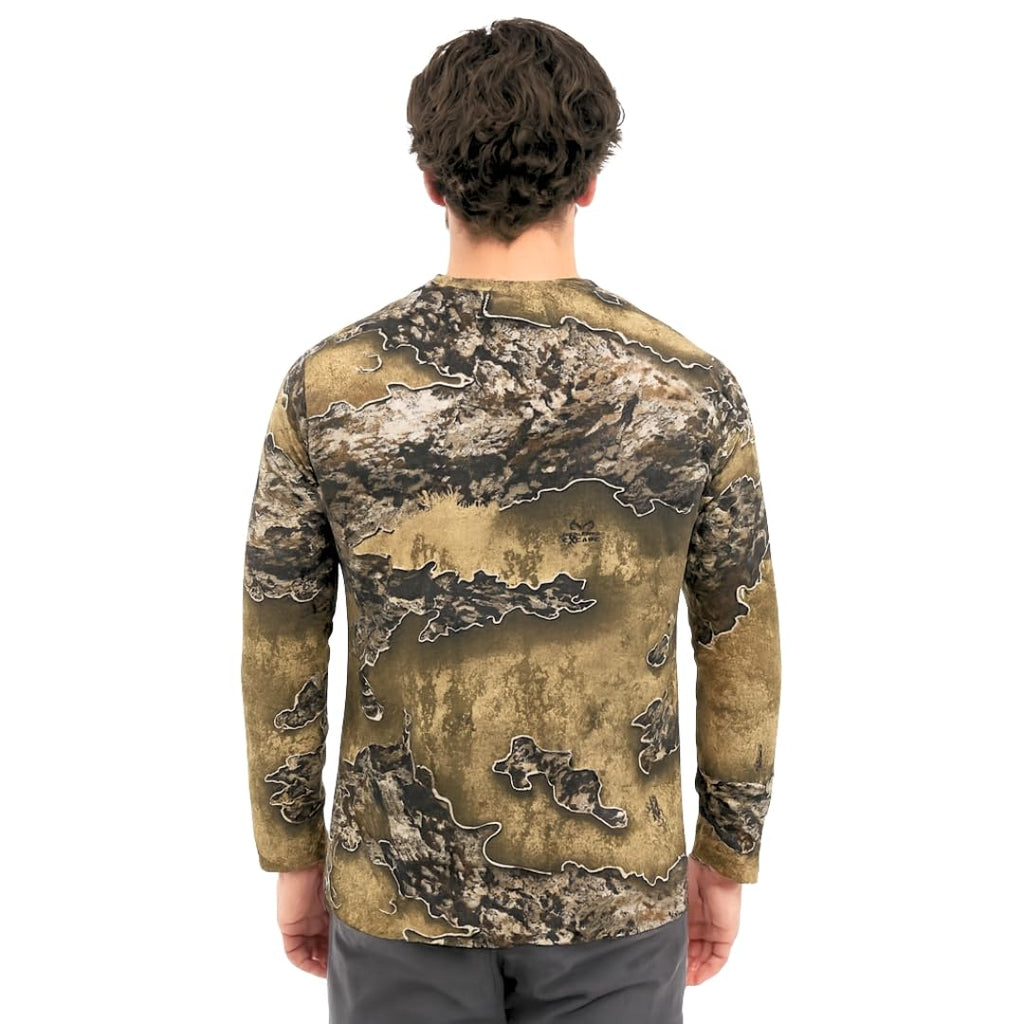 Authentic Realtree Excape Camouflage Long Sleeve Tee - Scent Control Technology | UPF 30 Protection | Unisex Adult | Crewneck Cotton Blend Shirt