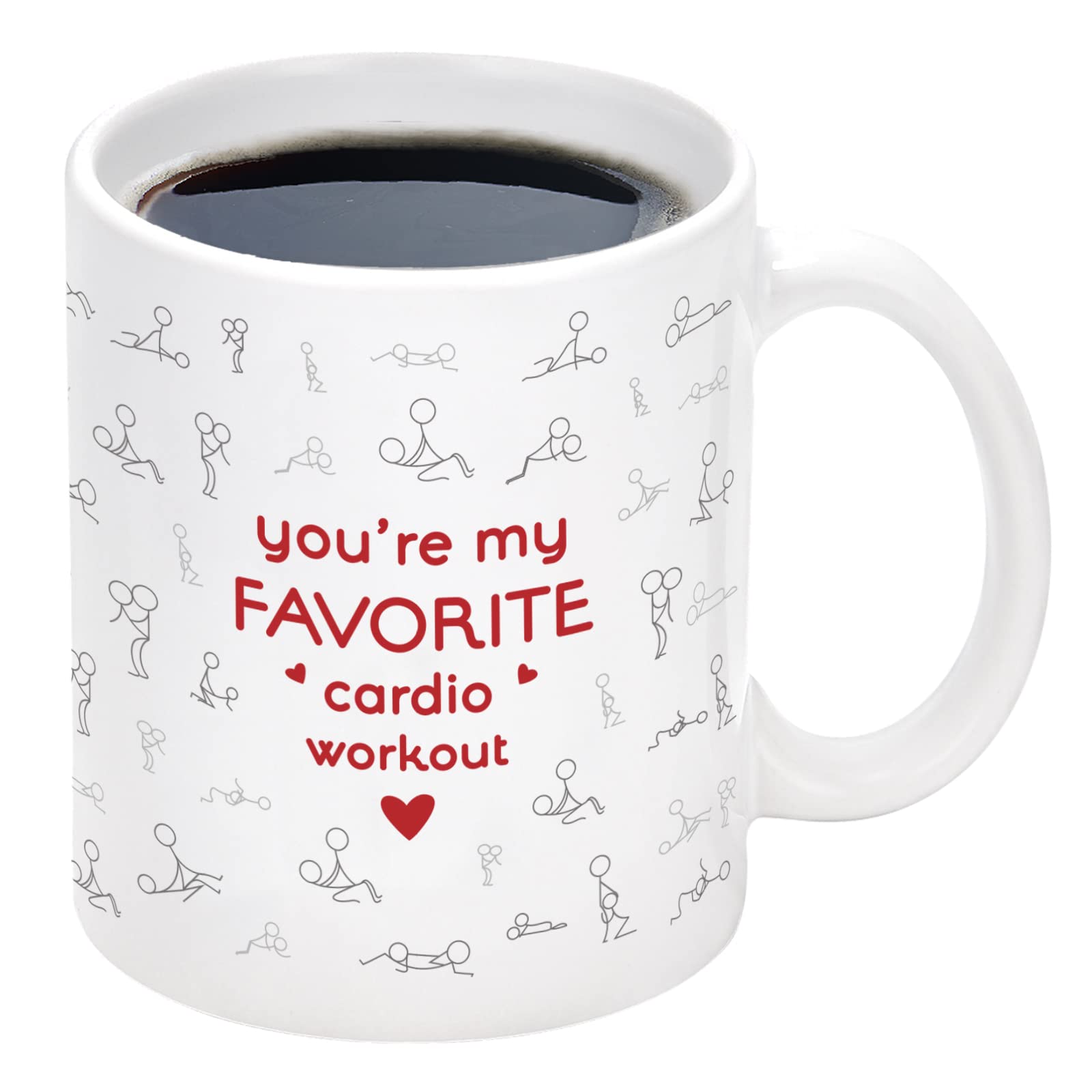 Cabtnca You're My Favorite Cardio Workout Mug, Sexy Christmas Gifts for Men Women, Sexy Valentines Gift for Him Her, Funny Coffee Mugs for Girlfriend Boyfriend Wife Husband Adult, 11 Oz