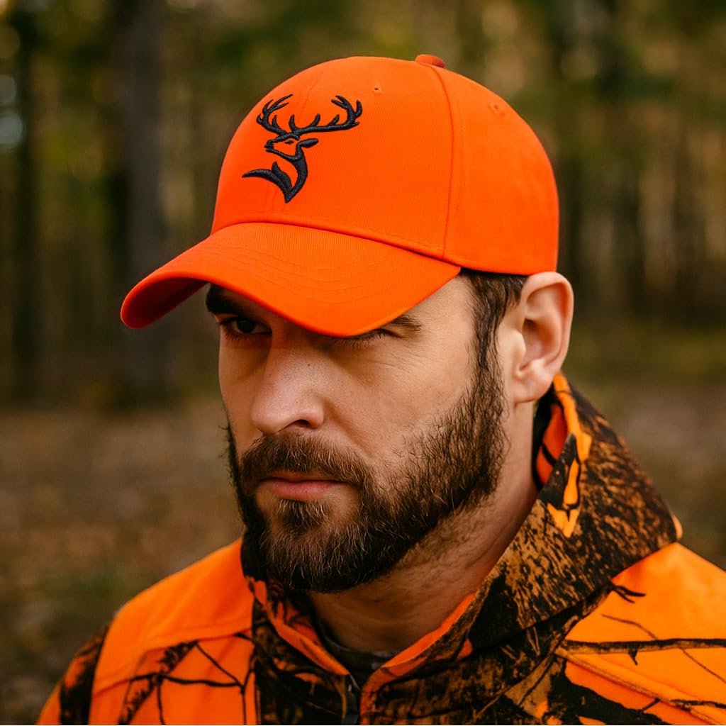 Deer Hunting Gifts for Men Blaze Orange Hunting Hat Deer Hunter Baseball Caps for Men Women