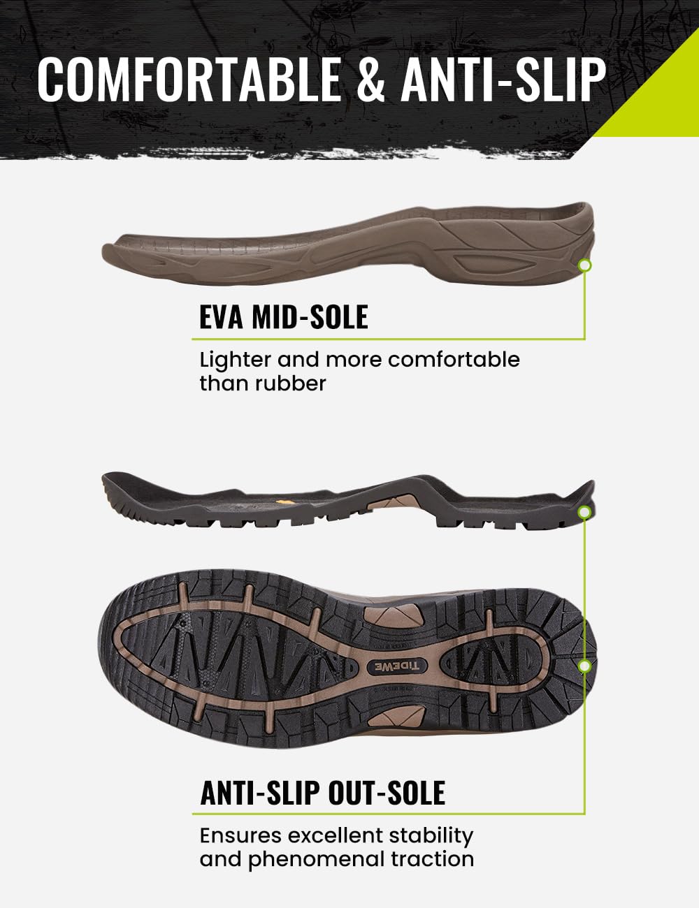 TIDEWE Rubber Hunting Boots, Waterproof Insulated Next Camo G2 Warm Rubber Boots with 7mm Neoprene, Sturdy Outdoor Hunting Boots for Men (Size 9)