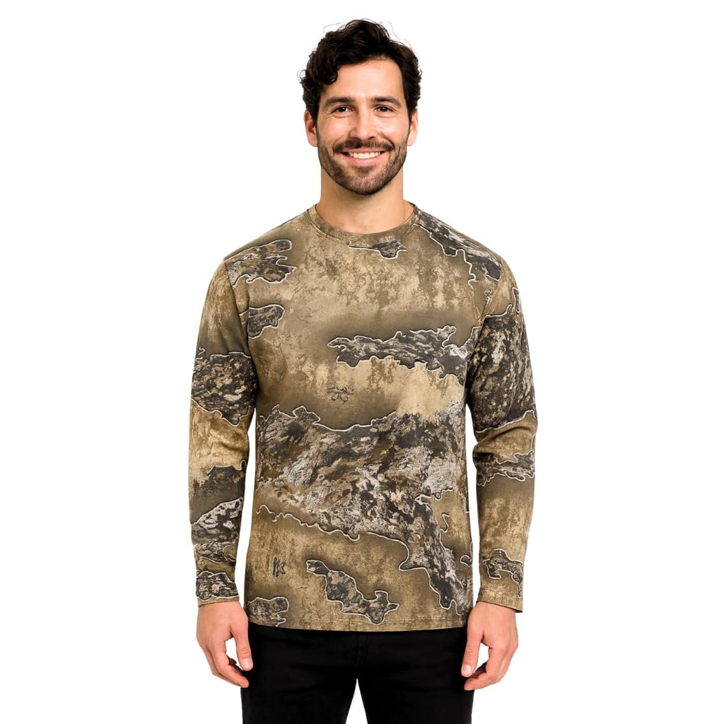Authentic Realtree Excape Camouflage Long Sleeve Tee - Scent Control Technology | UPF 30 Protection | Unisex Adult | Crewneck Cotton Blend Shirt