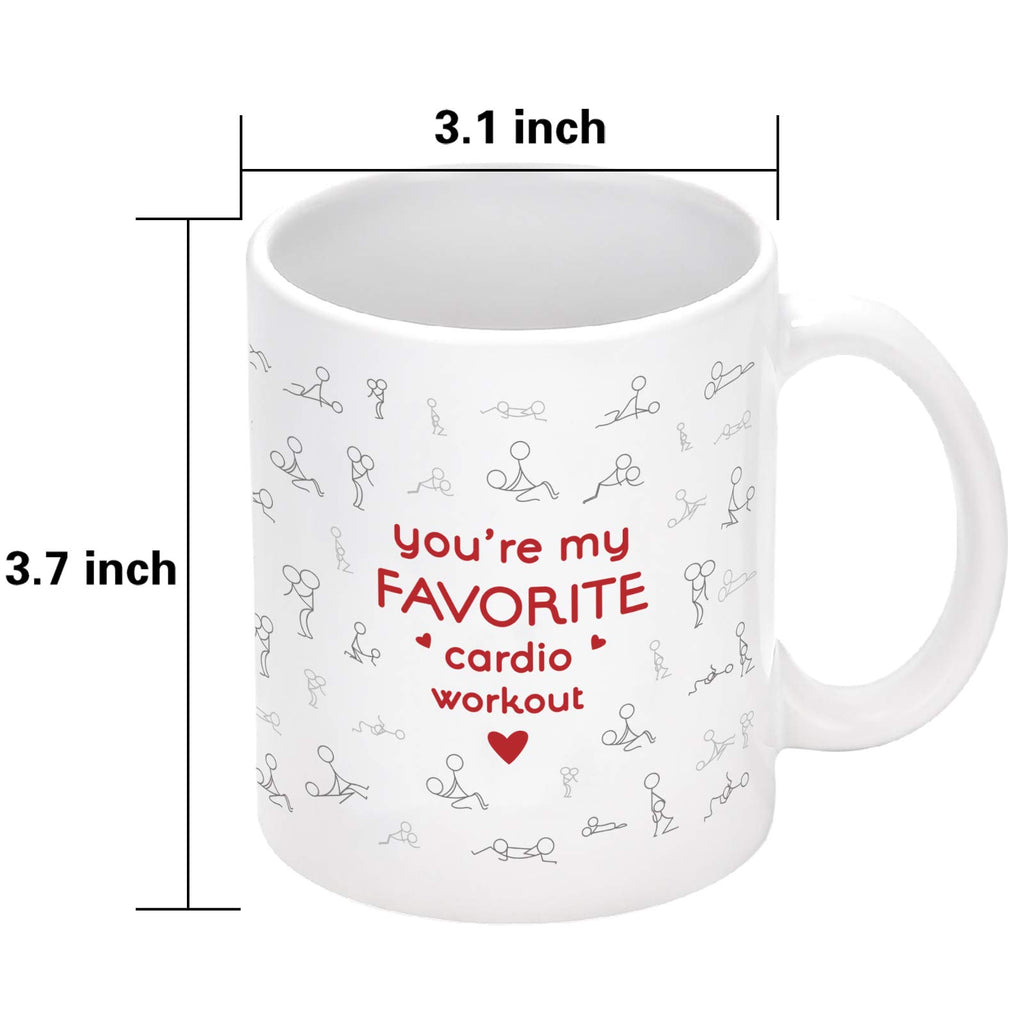 Cabtnca You're My Favorite Cardio Workout Mug, Sexy Christmas Gifts for Men Women, Sexy Valentines Gift for Him Her, Funny Coffee Mugs for Girlfriend Boyfriend Wife Husband Adult, 11 Oz