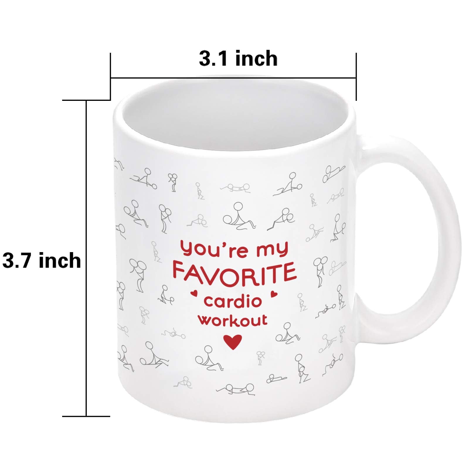 Cabtnca You're My Favorite Cardio Workout Mug, Sexy Christmas Gifts for Men Women, Sexy Valentines Gift for Him Her, Funny Coffee Mugs for Girlfriend Boyfriend Wife Husband Adult, 11 Oz