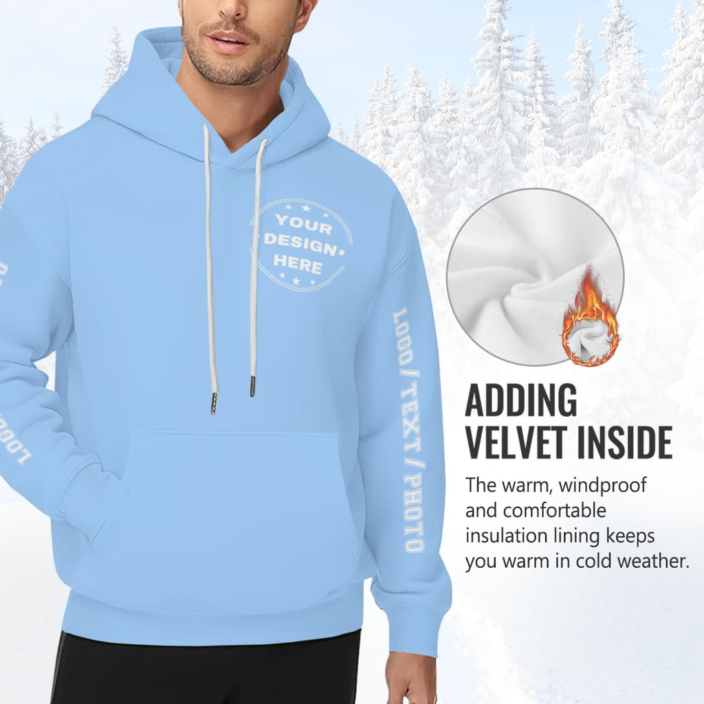 Custom hoodie Design Your Own Customized Sweatshirt with Text & Pictures Customized Hoodie For Men and Women Personalized Sweatshirt/S Skyblue