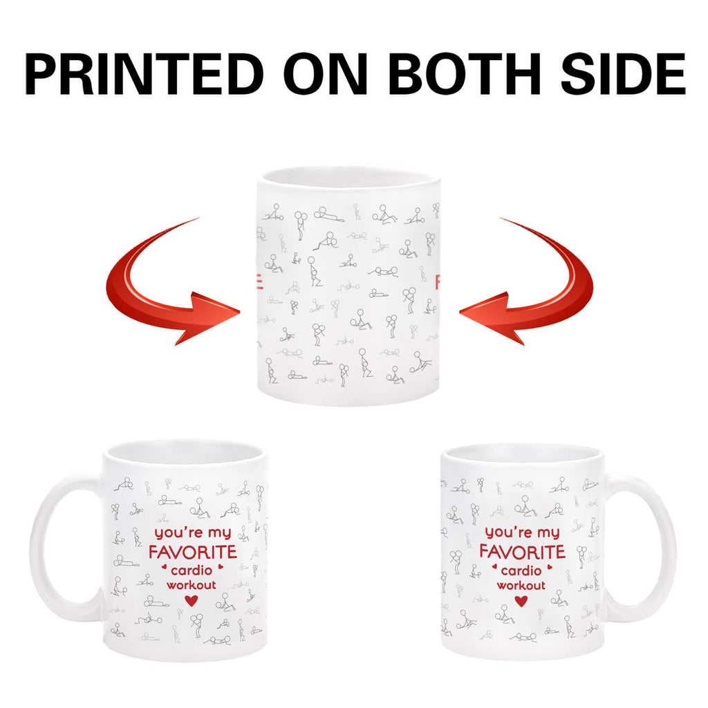 Cabtnca You're My Favorite Cardio Workout Mug, Sexy Christmas Gifts for Men Women, Sexy Valentines Gift for Him Her, Funny Coffee Mugs for Girlfriend Boyfriend Wife Husband Adult, 11 Oz
