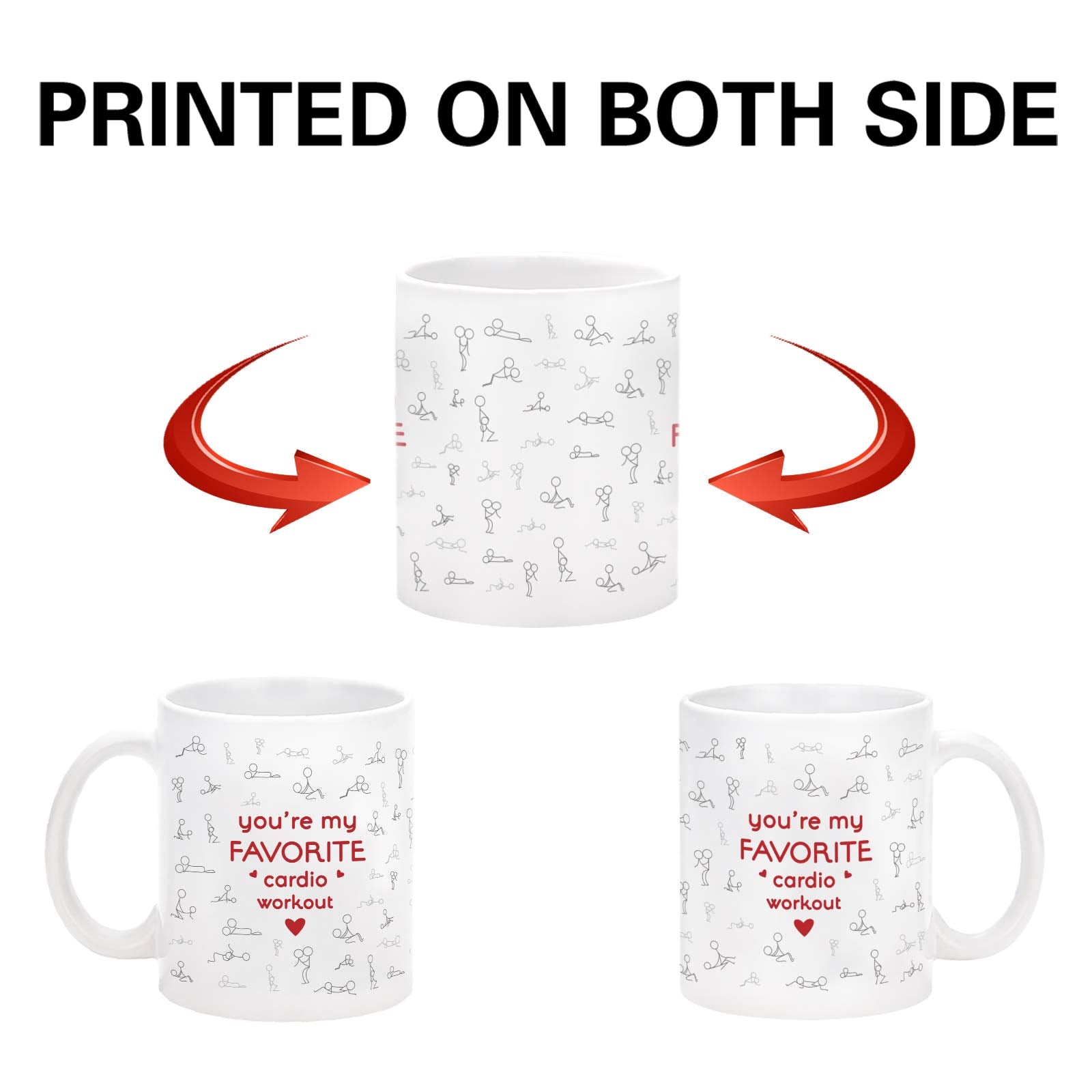 Cabtnca You're My Favorite Cardio Workout Mug, Sexy Christmas Gifts for Men Women, Sexy Valentines Gift for Him Her, Funny Coffee Mugs for Girlfriend Boyfriend Wife Husband Adult, 11 Oz
