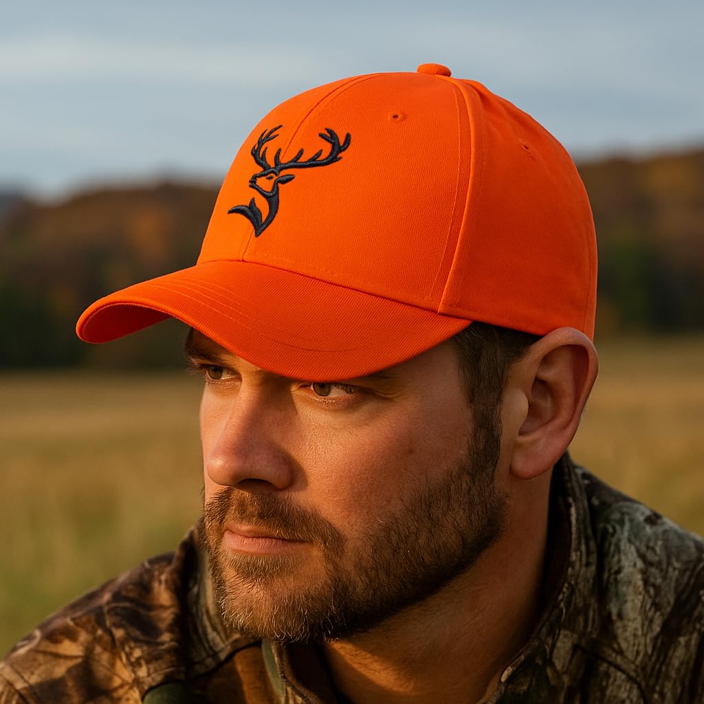Deer Hunting Gifts for Men Blaze Orange Hunting Hat Deer Hunter Baseball Caps for Men Women