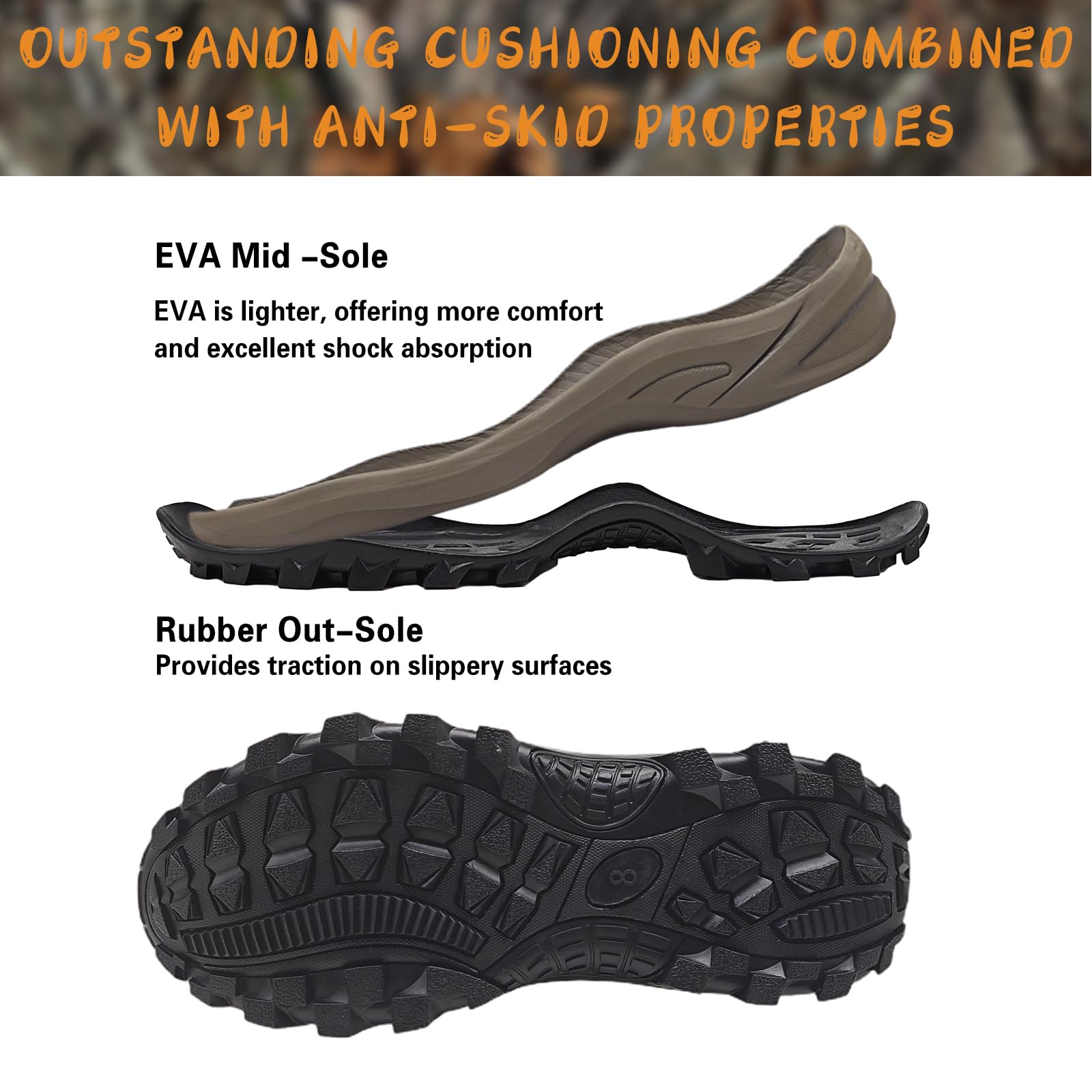 GIEESHIELD Breathable Insulated Next Camo G2 Warm Hunting Boots with Versatile Design - Durable Construction 6mm Neoprene Waterproof Rubber Boots for Men and Women