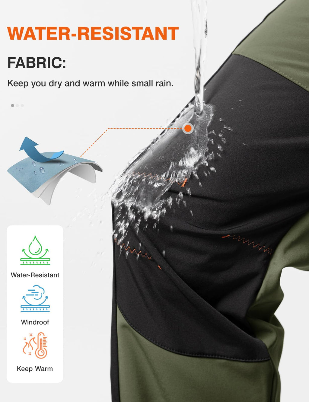 TBMPOY Men's Snow Ski Hiking Pants Waterproof Winter Fleece Lined Pants Camping Skiing Ice Fishing Pants with Belt 02 Thick Green XL