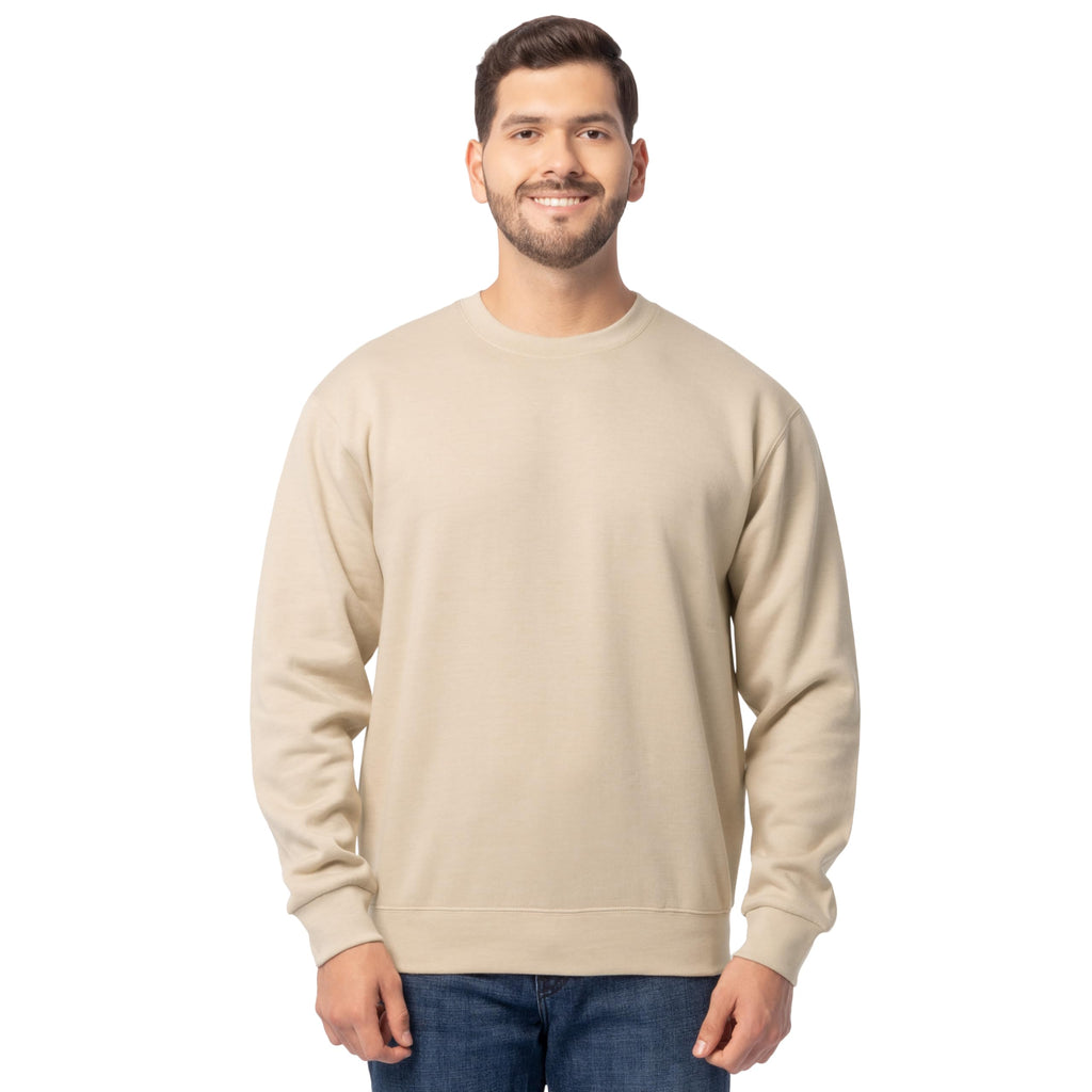 Fruit of the Loom Men's Eversoft Fleece, Crewneck & Quarter Zip, Moisture Wicking & Breathable, Sizes S-4X, Sweatshirt-Khaki Heather, Large