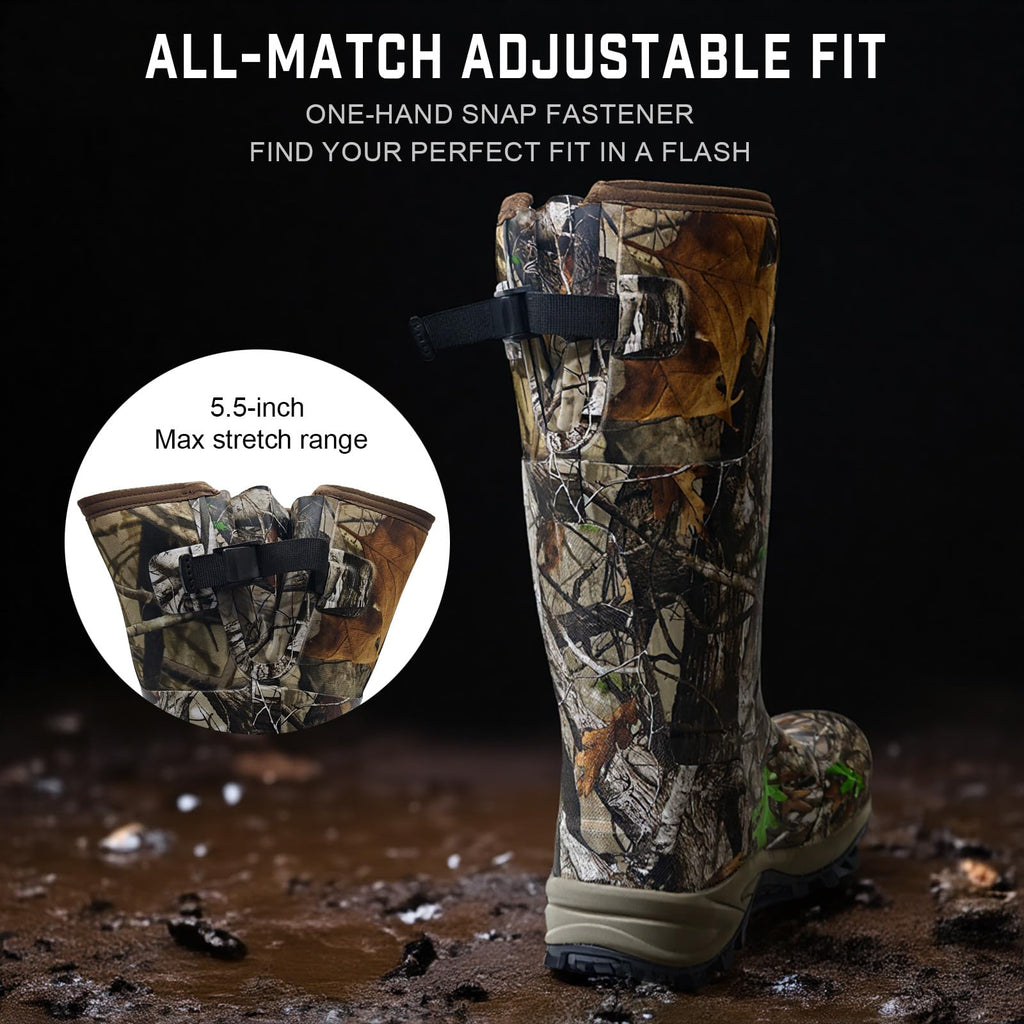 GIEESHIELD Breathable Insulated Next Camo G2 Warm Hunting Boots with Versatile Design - Durable Construction 6mm Neoprene Waterproof Rubber Boots for Men and Women