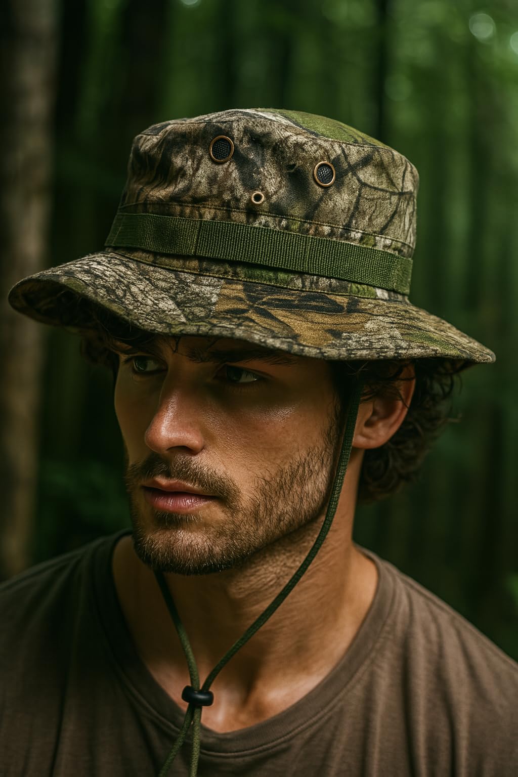 Bell Rangers Realtree APX Camo Boonie Hat – Men's Camo Bucket Hat | Rain Hat for Men & Women Waterproof | Foldable Wide Brim Fishing Hiking Garden Beach Hat | Adjustable Chin Strap Hunting Hat