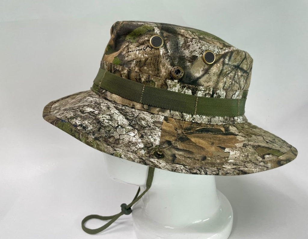Bell Rangers Realtree APX Camo Boonie Hat – Men's Camo Bucket Hat | Rain Hat for Men & Women Waterproof | Foldable Wide Brim Fishing Hiking Garden Beach Hat | Adjustable Chin Strap Hunting Hat