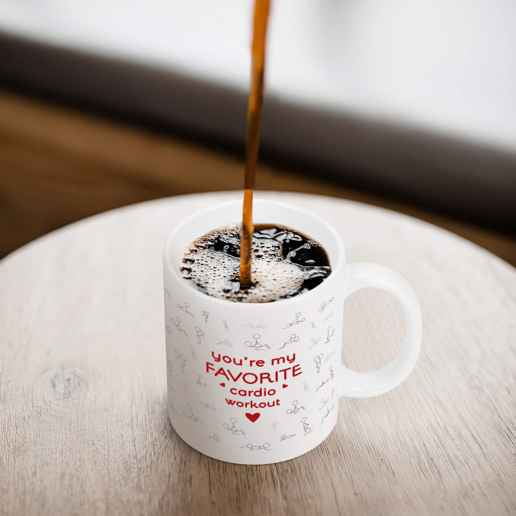 Cabtnca You're My Favorite Cardio Workout Mug, Sexy Christmas Gifts for Men Women, Sexy Valentines Gift for Him Her, Funny Coffee Mugs for Girlfriend Boyfriend Wife Husband Adult, 11 Oz