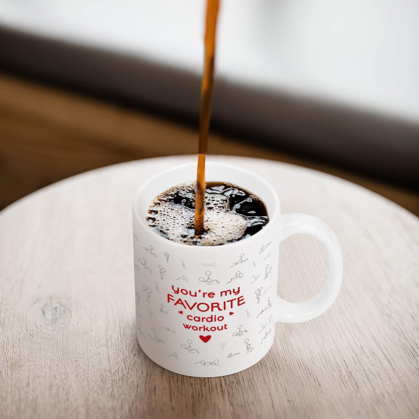 Cabtnca You're My Favorite Cardio Workout Mug, Sexy Christmas Gifts for Men Women, Sexy Valentines Gift for Him Her, Funny Coffee Mugs for Girlfriend Boyfriend Wife Husband Adult, 11 Oz