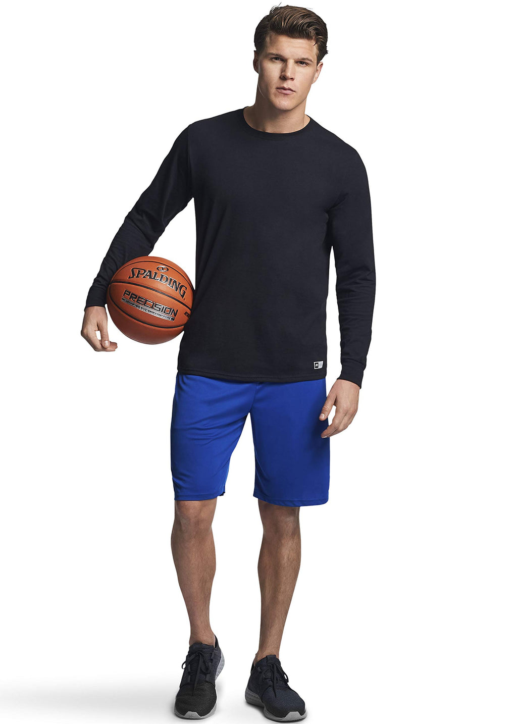 Russell Athletic Mens Cotton Performance Long Sleeve T-Shirts T Shirt, Black, Large US