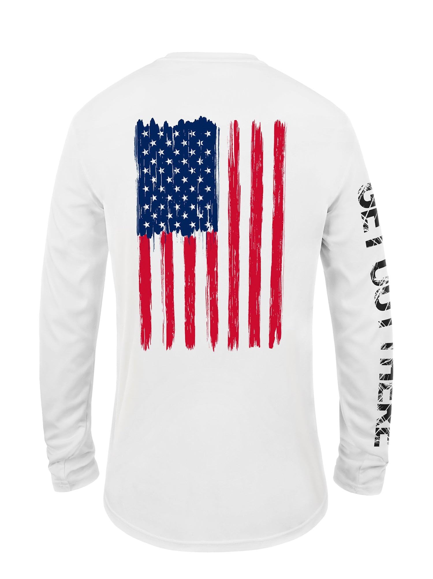 GOT Sports UPF 50+ Fishing T Shirts for Men Women Long Sleeve - UV Sun Protection, Lightweight (American Flag X-Large)