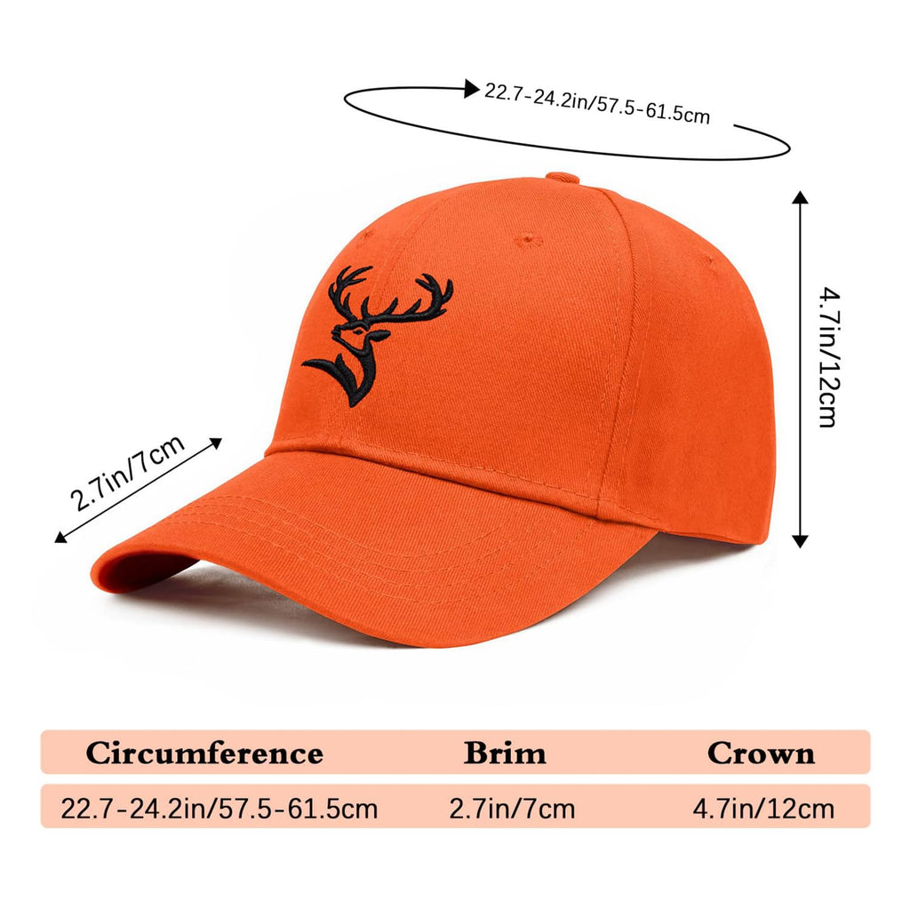 Deer Hunting Gifts for Men Blaze Orange Hunting Hat Deer Hunter Baseball Caps for Men Women