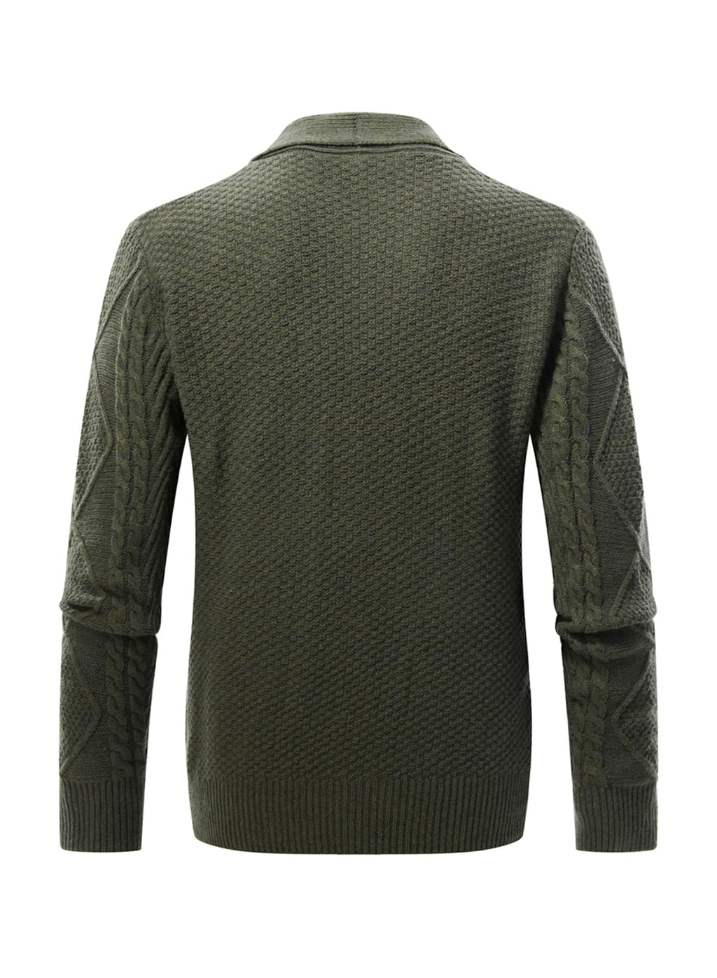 JMIERR Cardigan Sweaters for Men Fall Fashion 2025 Casual Long Sleeve Shawl Collar Button-Down Wool Blend Cable Knit Essentials Fisherman Christmas Sweater with Pockets,L,Green