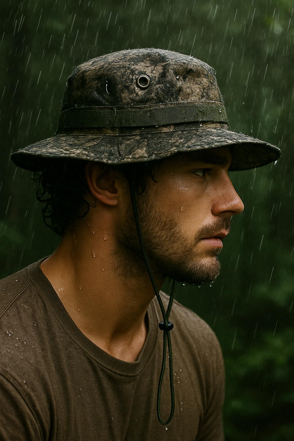 Bell Rangers Realtree APX Camo Boonie Hat – Men's Camo Bucket Hat | Rain Hat for Men & Women Waterproof | Foldable Wide Brim Fishing Hiking Garden Beach Hat | Adjustable Chin Strap Hunting Hat