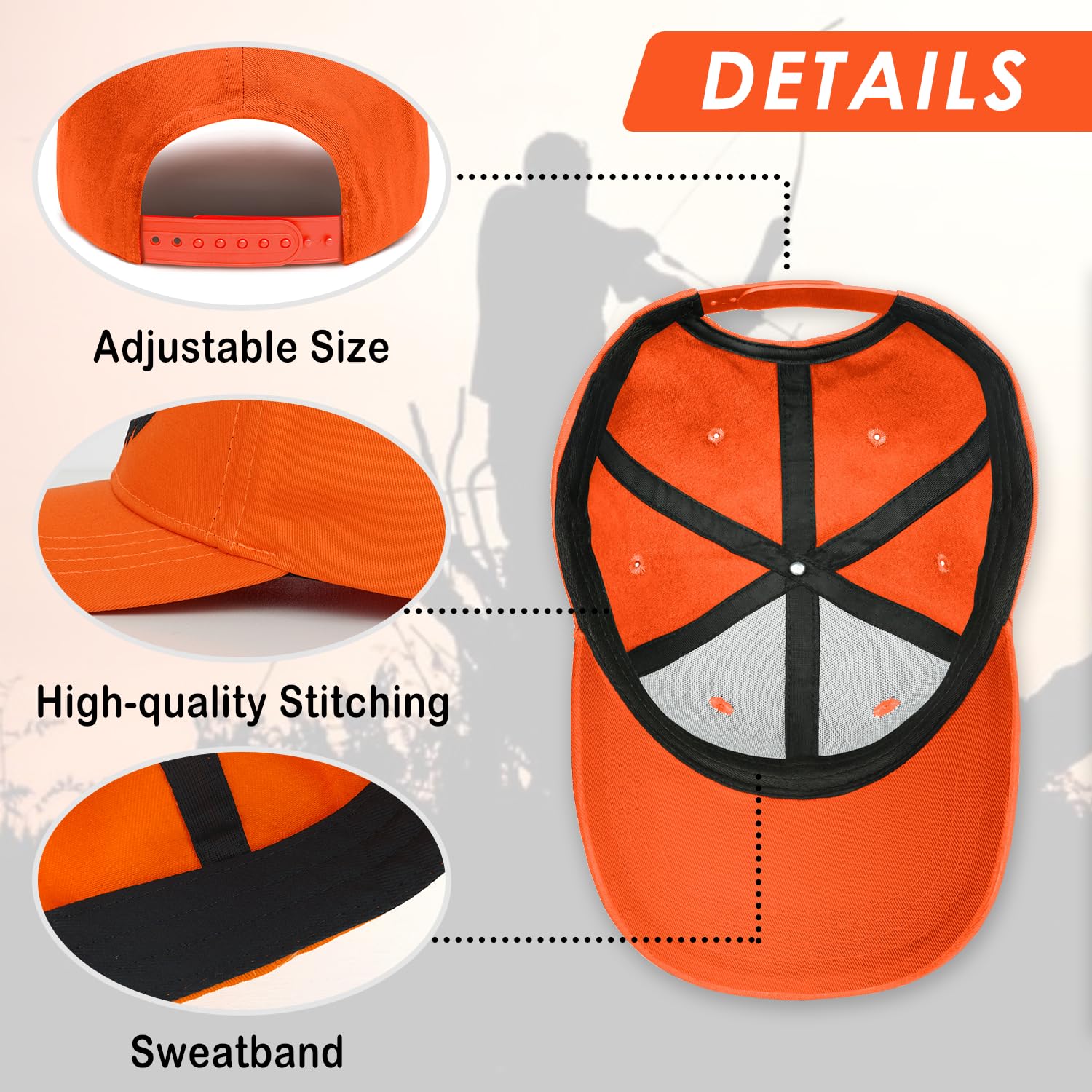 Deer Hunting Gifts for Men Blaze Orange Hunting Hat Deer Hunter Baseball Caps for Men Women
