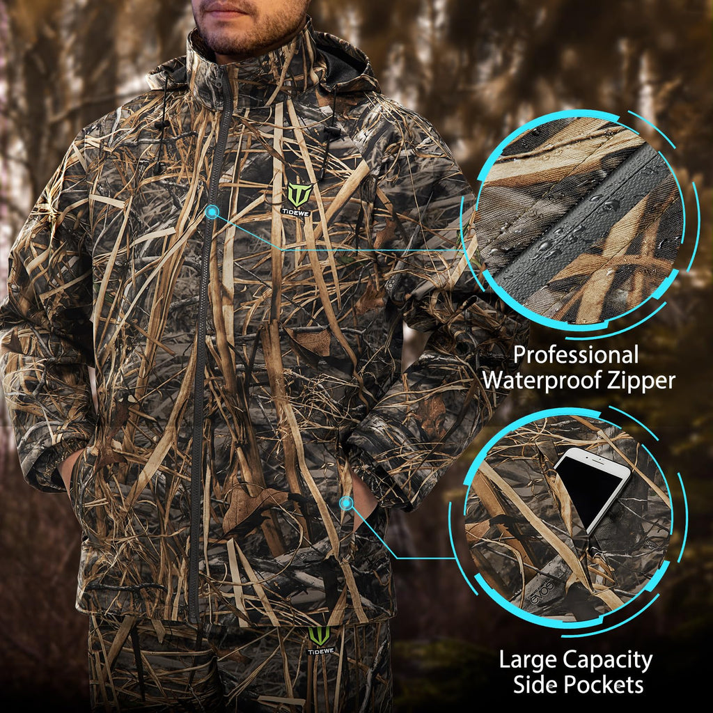 TIDEWE Rain Suit, Waterproof Breathable Lightweight Rainwear (Next Camo Evos Size XL)