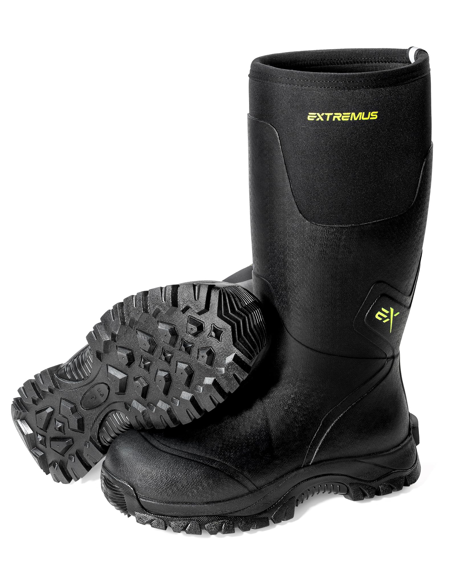 Extremus MudRidge Hunting Boots by KastKing, Men’s Waterproof Insulated Rubber Boots with 6mm Neoprene, All-terrain Anti-slip Sole, Warm Cold Weather Hunting, Fishing, Hiking & Farm Boots