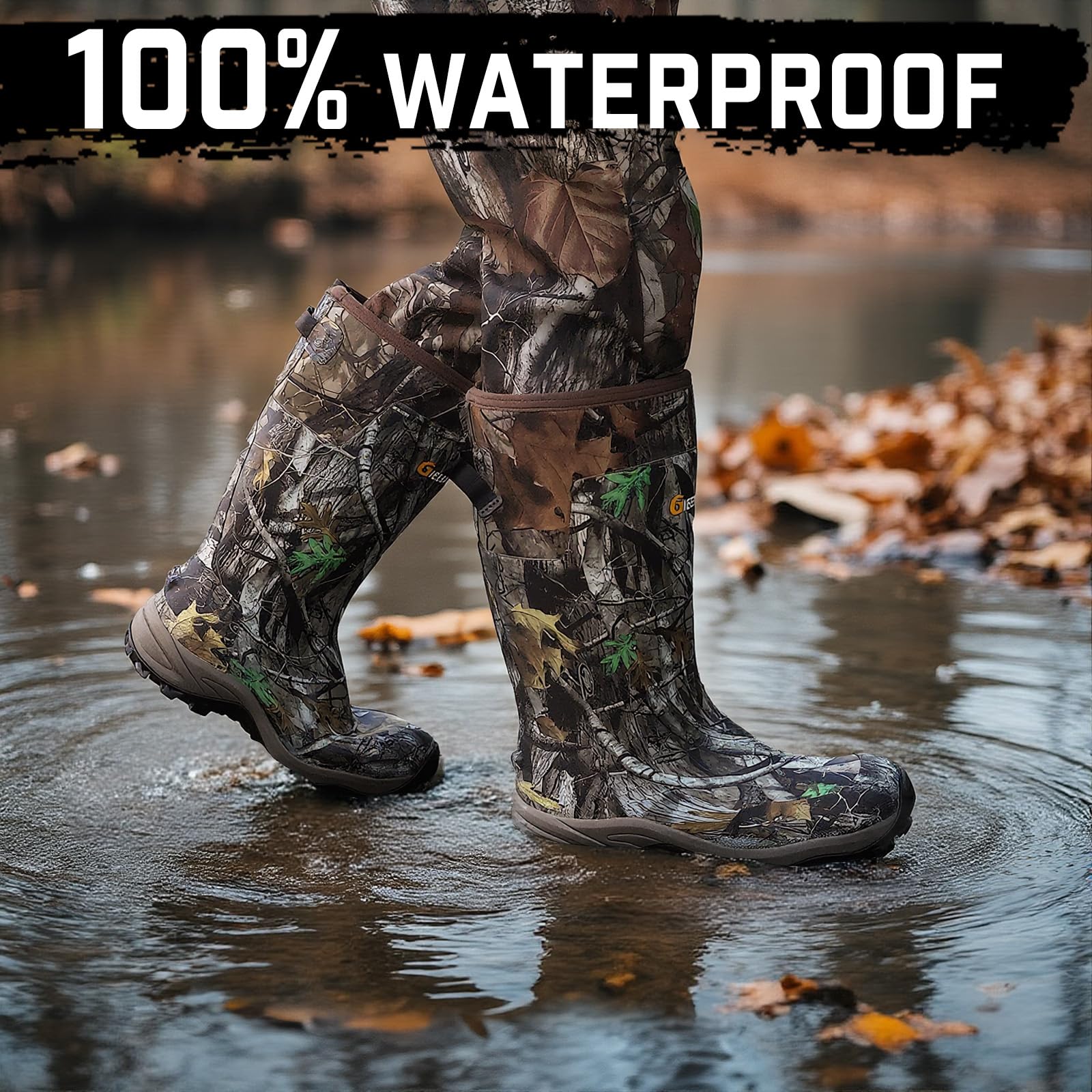 GIEESHIELD Breathable Insulated Next Camo G2 Warm Hunting Boots with Versatile Design - Durable Construction 6mm Neoprene Waterproof Rubber Boots for Men and Women