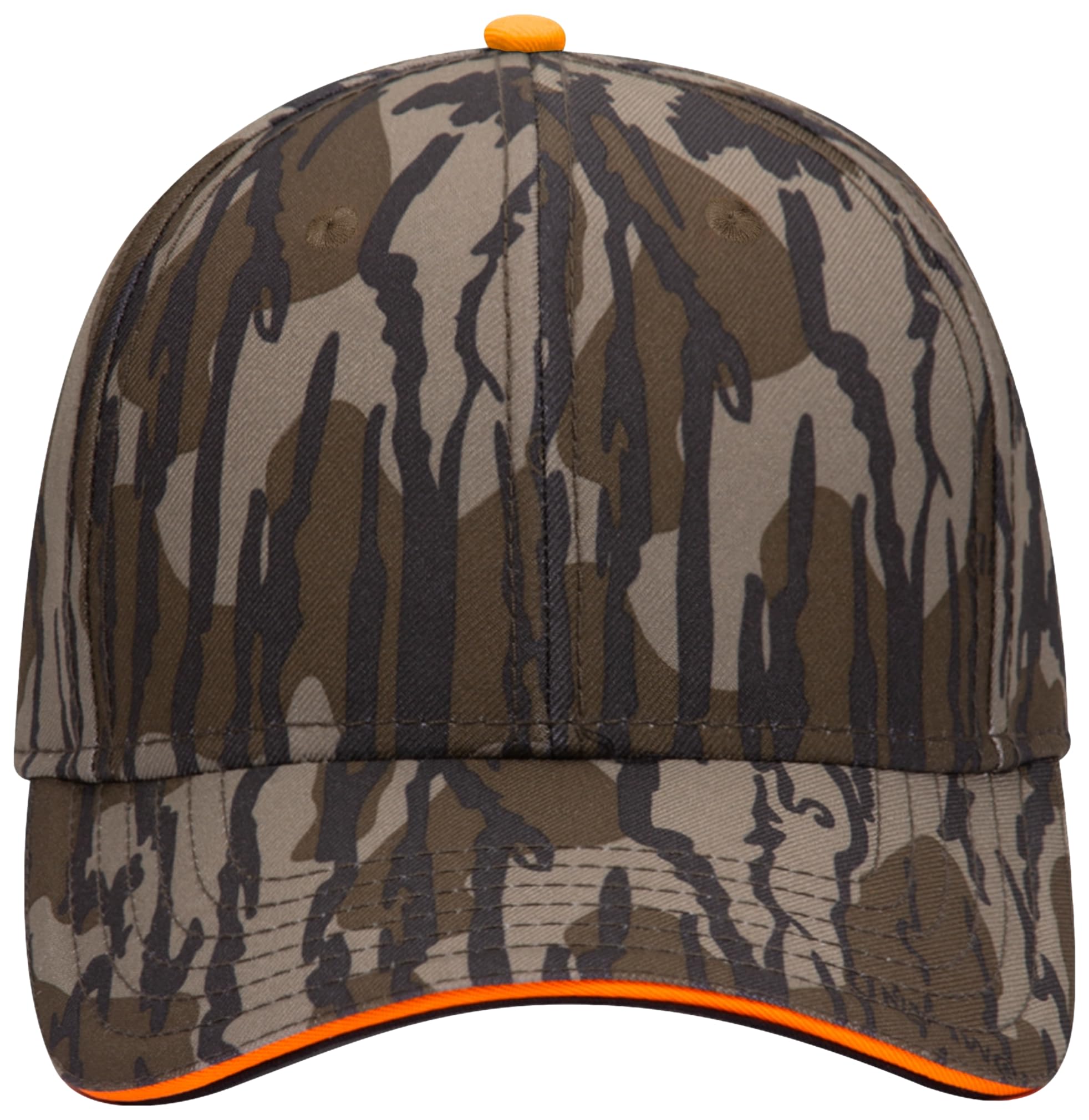 Custom Hat Add Your Own Text Embroidered Adjustable Size Curved Bill Cap (MO Camo-Bottomland Sandwich)