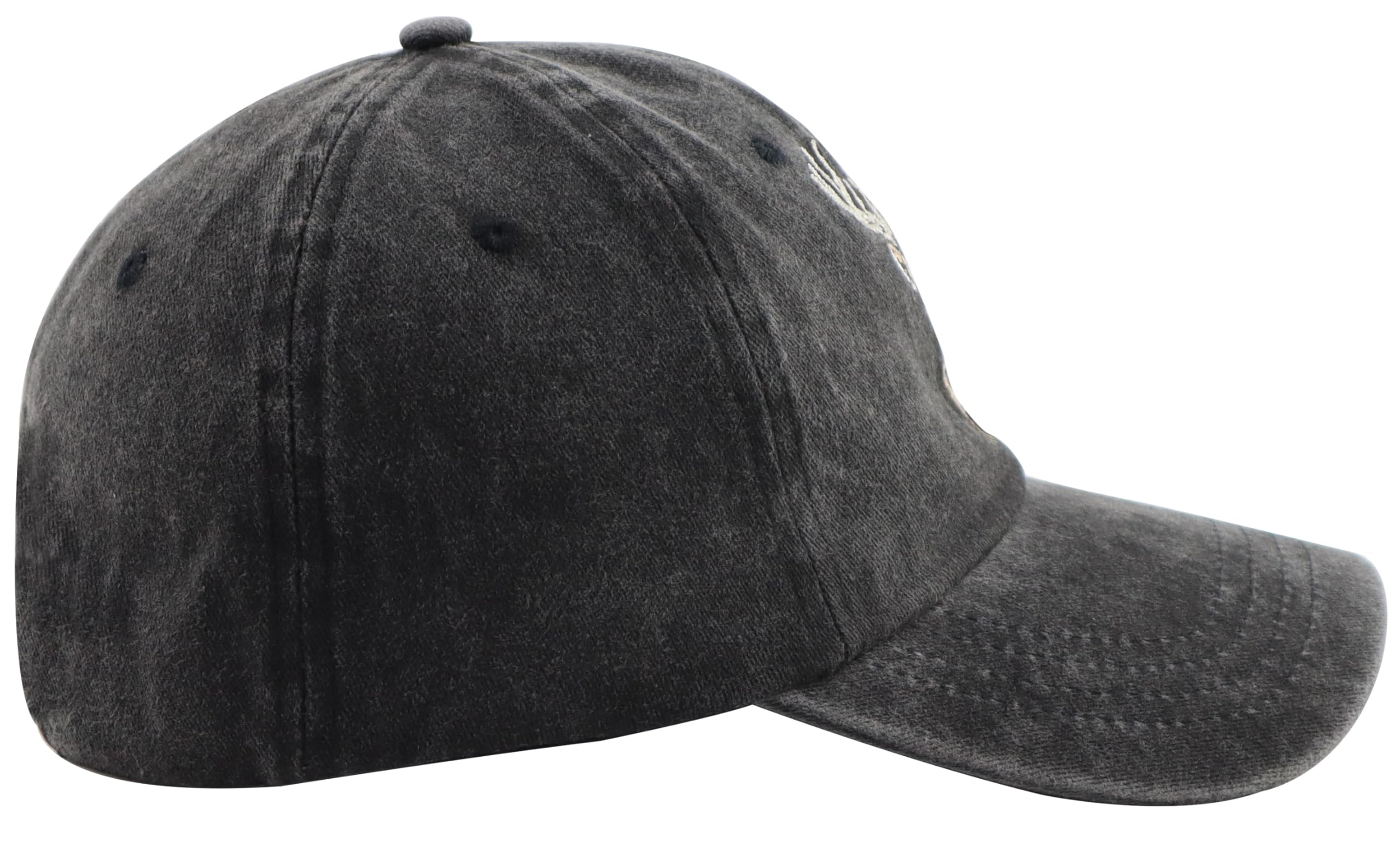 Deer Decor Baseball Cap for Women Men, Outdoor Hunting Deer Hat, Thanksgiving New Year Christmas Birthday Accessories for Papa Mama Wife Husband Black