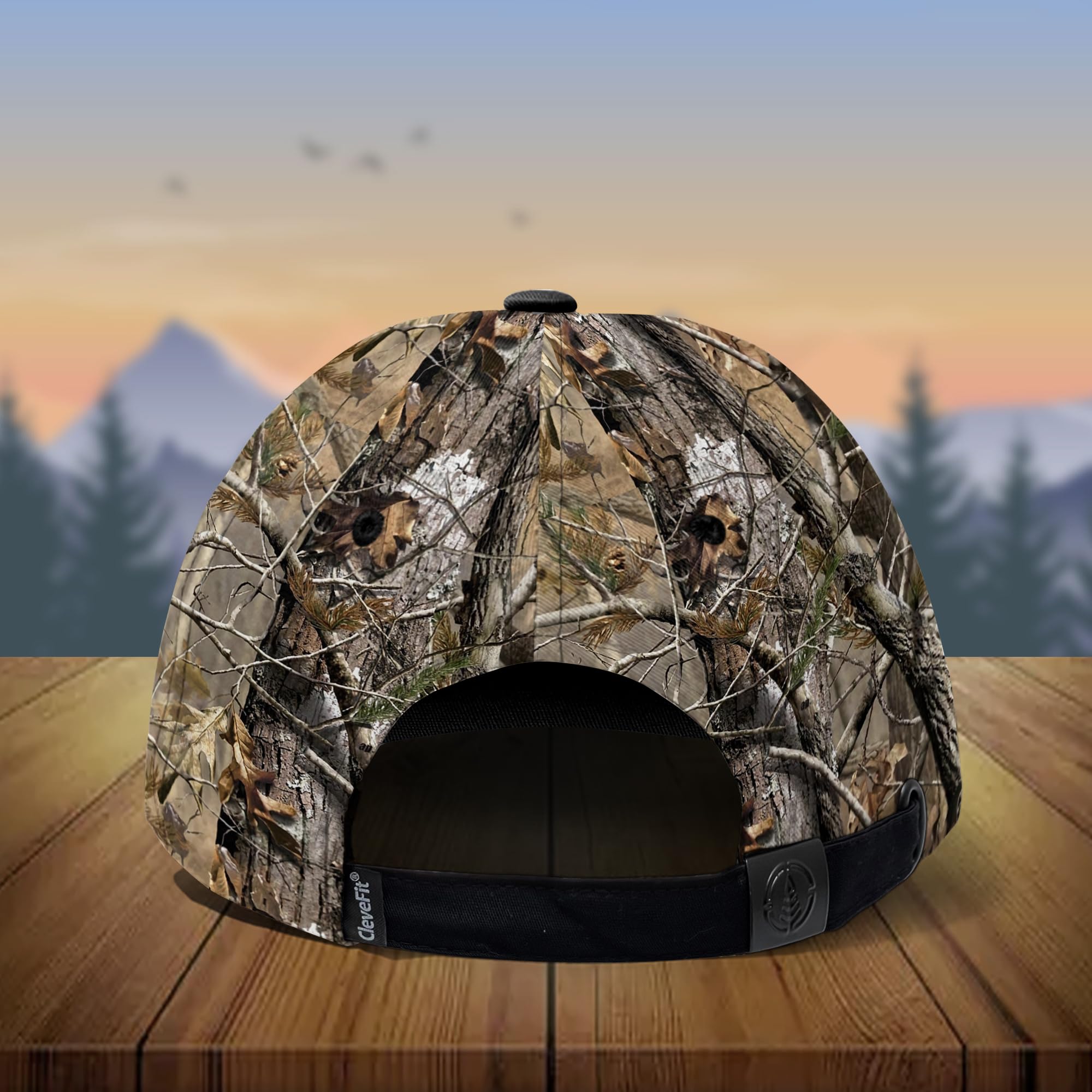 CleveFit Premium American Flag Deer Hunting Classic Cap, Skull Deer Hunting Cap, American Hunter Baseball Cap Brow Brown