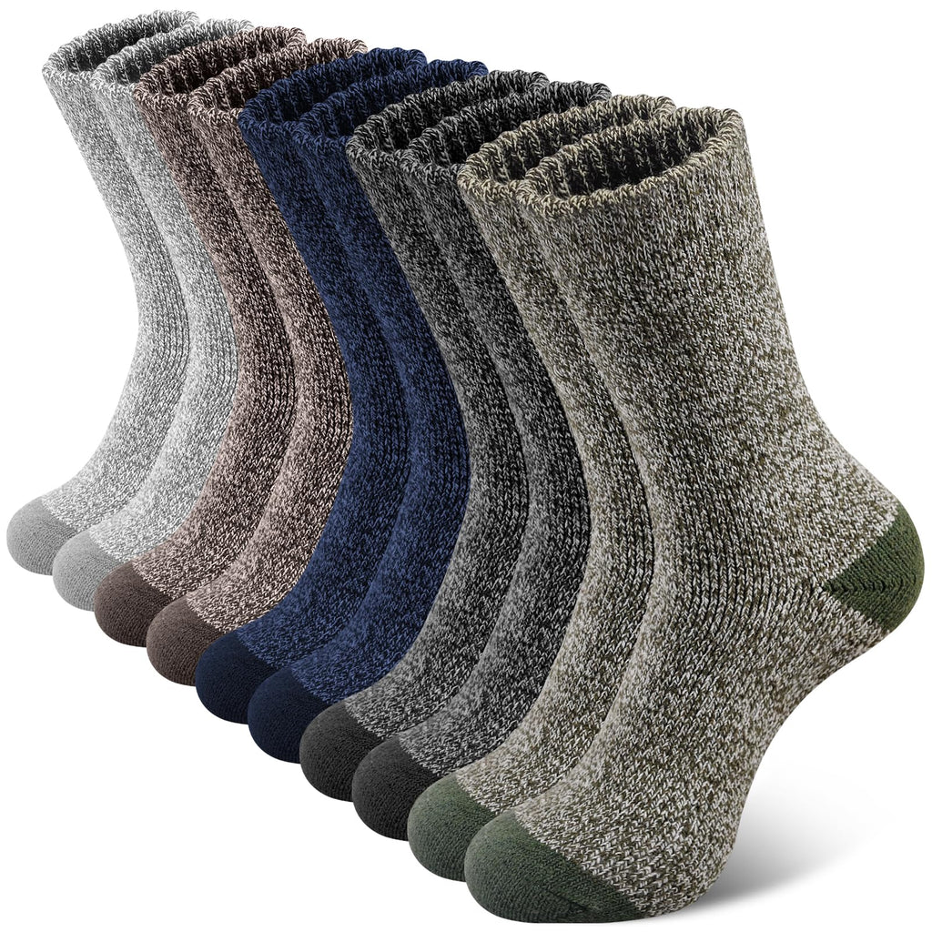 SIMIYA 5 Pairs Merino Wool Socks for Men, Super Thick Hiking Thermal Socks for Cold Weather