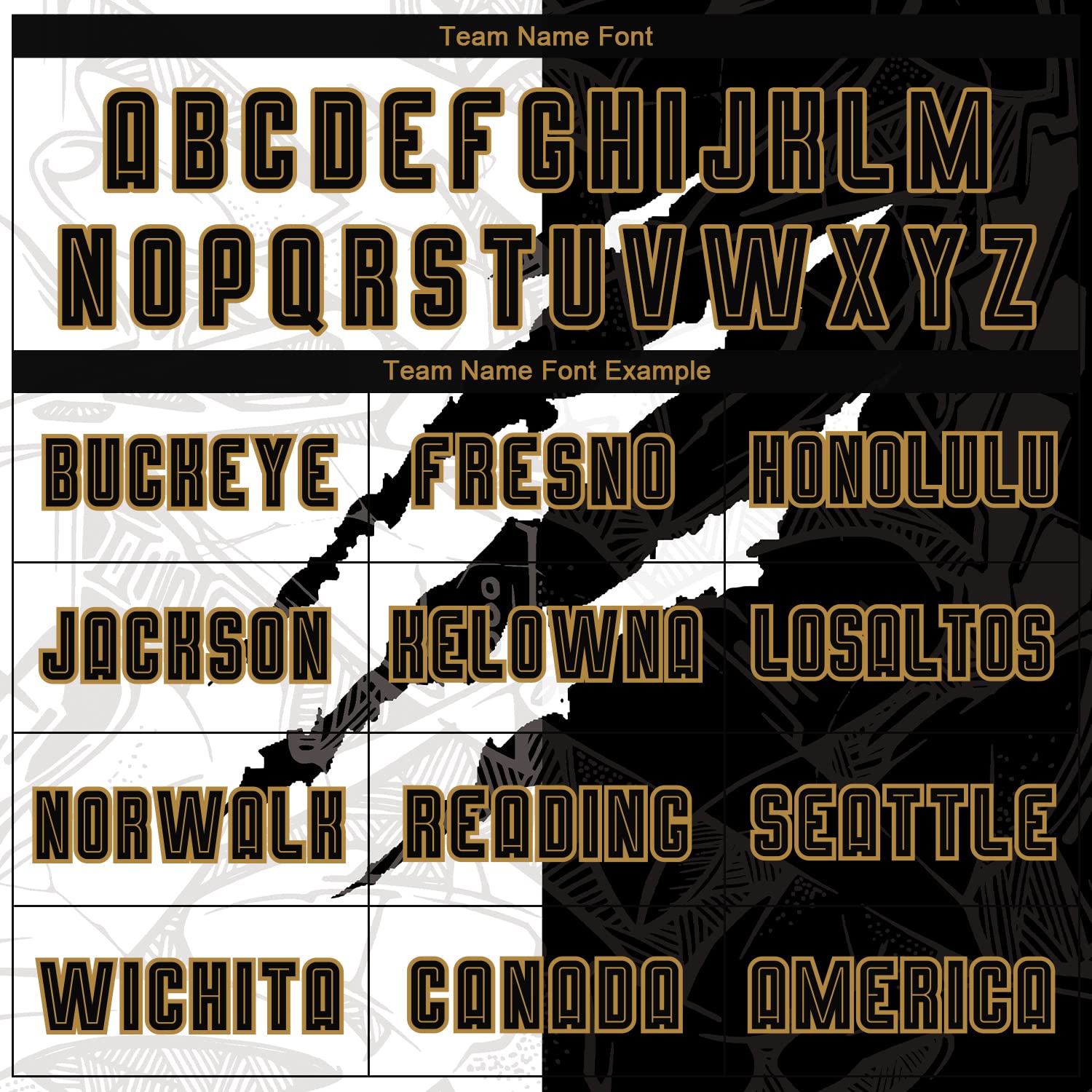 Custom Graffiti Soccer Jerseys Personalized Black Old Gold Soccer Shirts and Shorts Customize Long Sleeve Soccer Uniform Set with Team Name Number Logo for Men Women Youth Kids Boys Girls Sports Fans