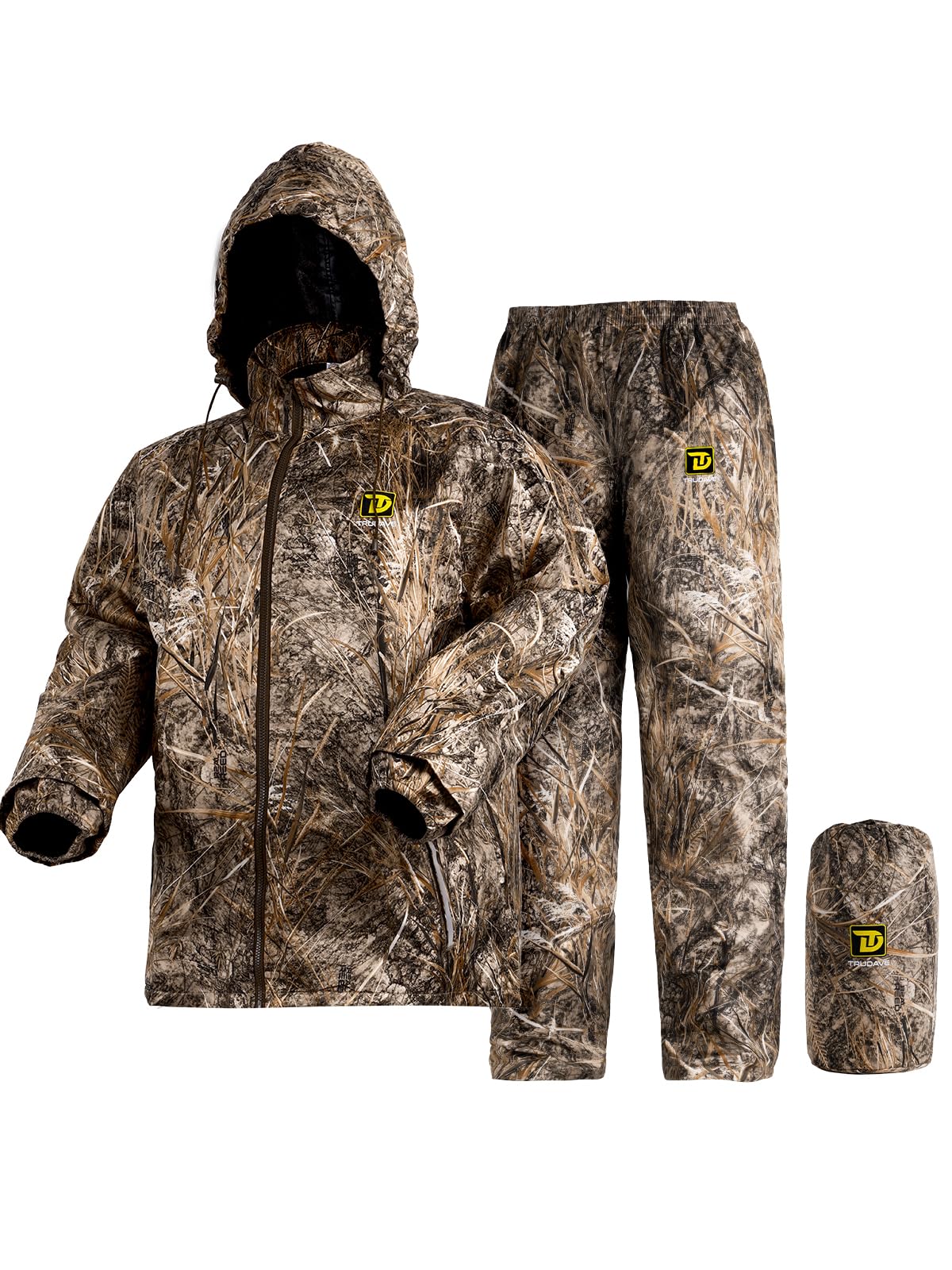 Trudave Hydrolock Rain Suit, Waterproof Rain Suits for Men, 2 Pieces Breathable & Windproof Rainwear