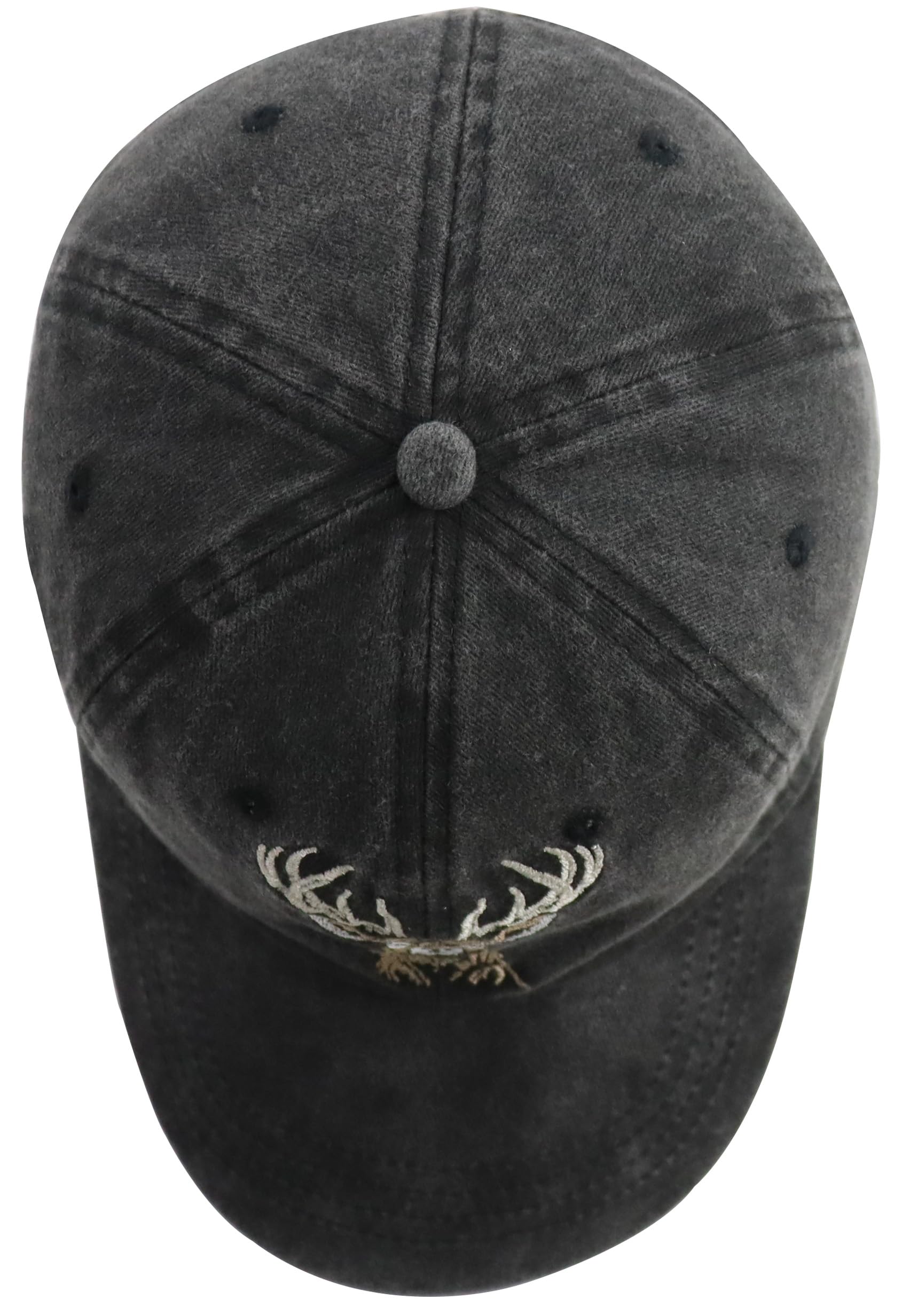 Deer Decor Baseball Cap for Women Men, Outdoor Hunting Deer Hat, Thanksgiving New Year Christmas Birthday Accessories for Papa Mama Wife Husband Black