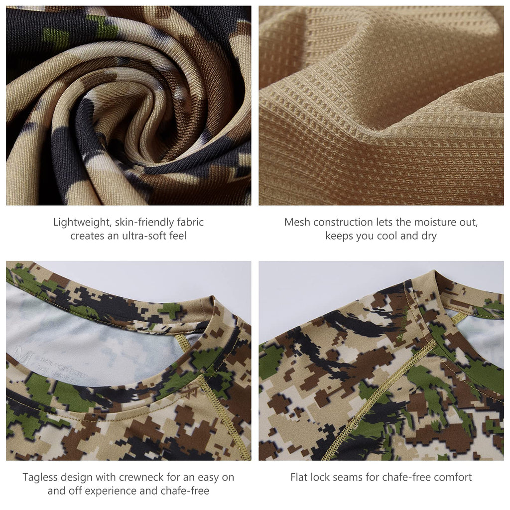 BASSDASH Men's Hunting Camo Performance Long Sleeve Shirt Fishing UPF50+ FS13M