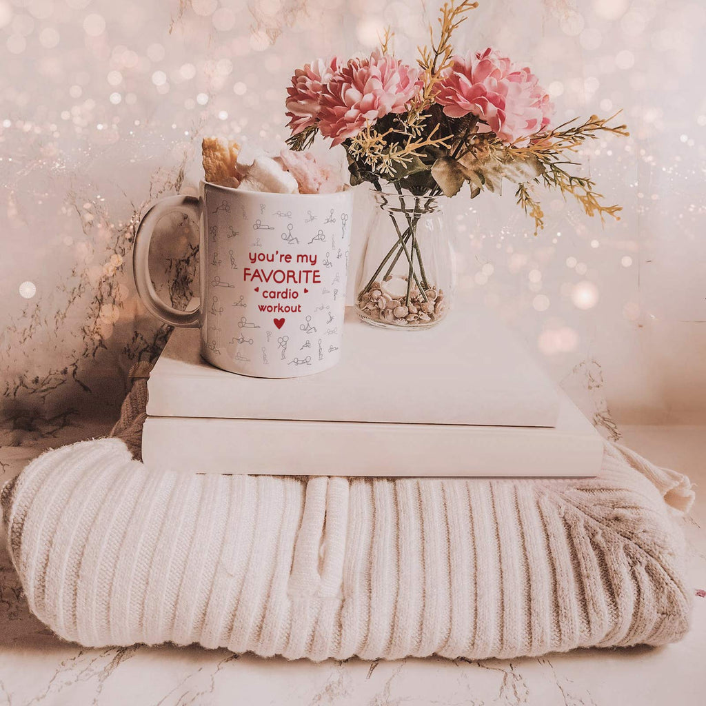Cabtnca You're My Favorite Cardio Workout Mug, Sexy Christmas Gifts for Men Women, Sexy Valentines Gift for Him Her, Funny Coffee Mugs for Girlfriend Boyfriend Wife Husband Adult, 11 Oz