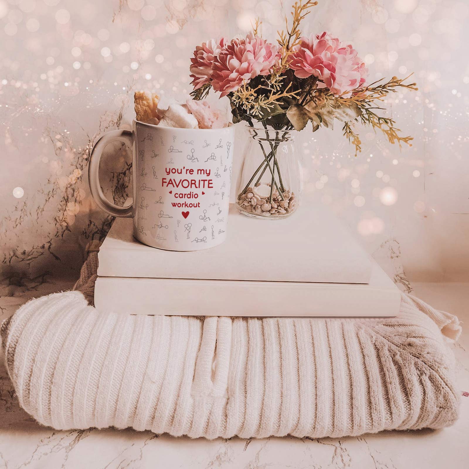 Cabtnca You're My Favorite Cardio Workout Mug, Sexy Christmas Gifts for Men Women, Sexy Valentines Gift for Him Her, Funny Coffee Mugs for Girlfriend Boyfriend Wife Husband Adult, 11 Oz