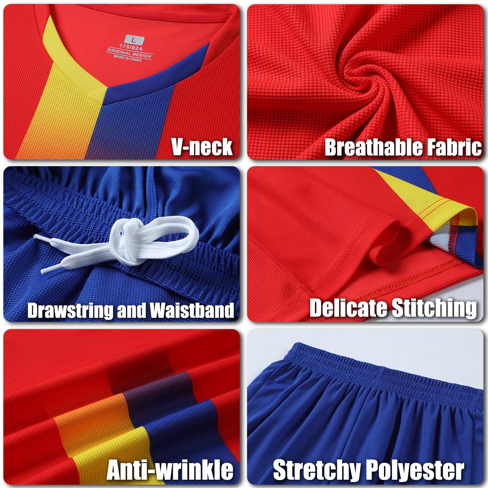 OPUTWDF Custom Soccer Uniform Men Youth Personalized Athletic Soccer T-Shirts and Shorts with Team Name Number Logo