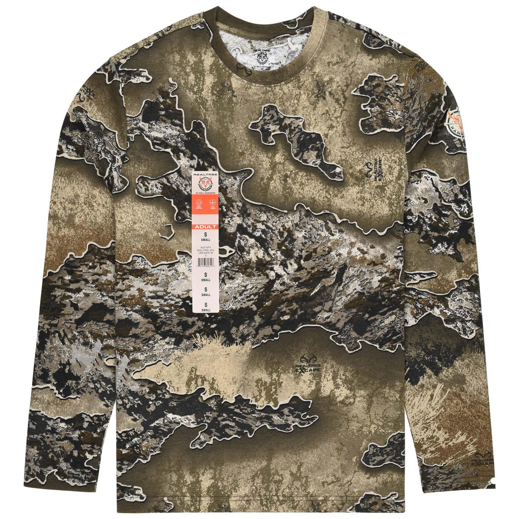 Authentic Realtree Excape Camouflage Long Sleeve Tee - Scent Control Technology | UPF 30 Protection | Unisex Adult | Crewneck Cotton Blend Shirt