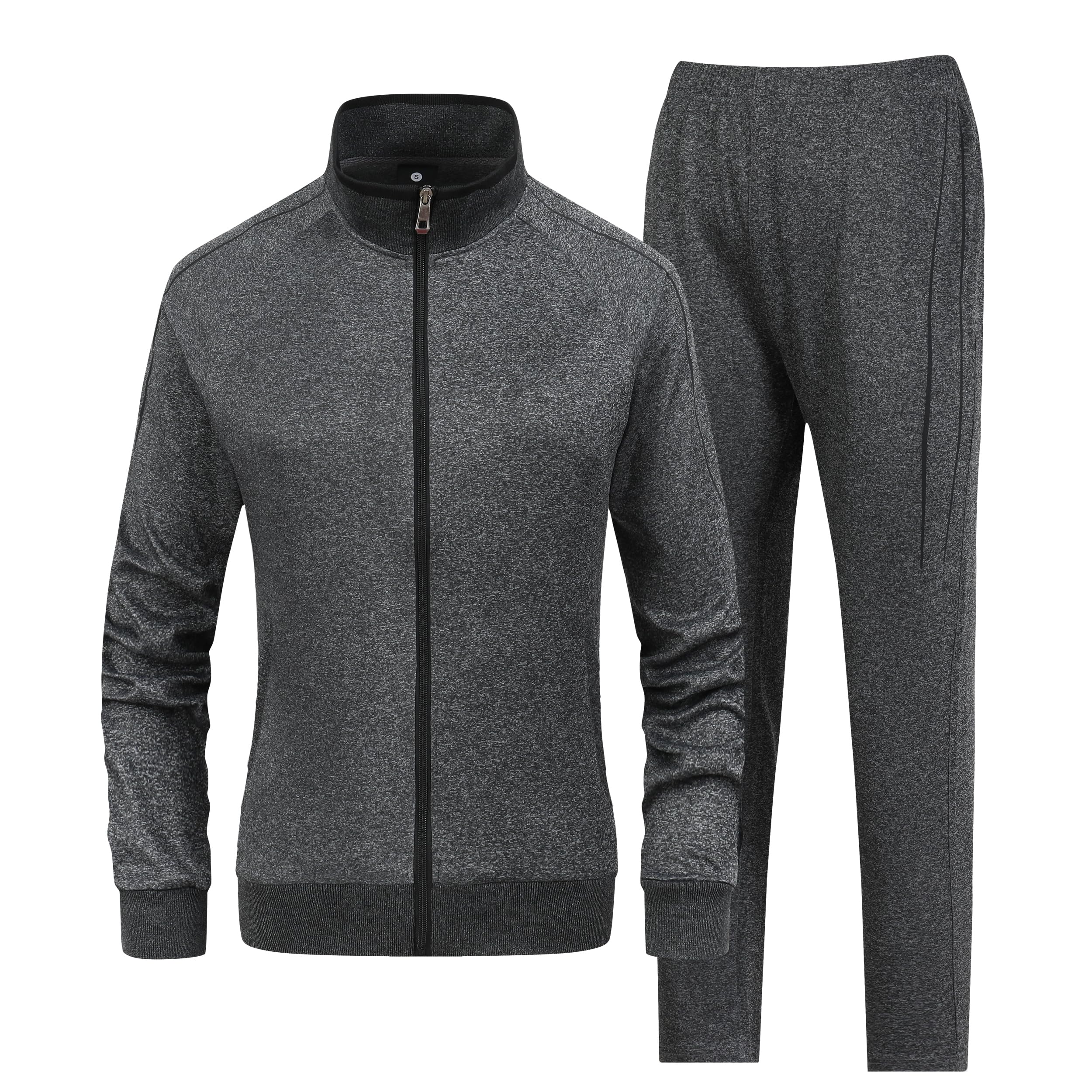 EXSDOWEE Women's 2 Pieces Athletic Tracksuit Full-Zip Workout Sweatsuit with Active Jackets and Pants