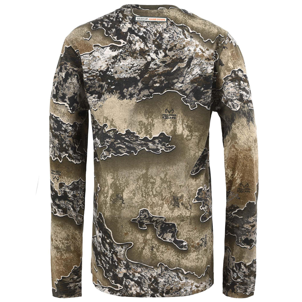 Authentic Realtree Excape Camouflage Long Sleeve Tee - Scent Control Technology | UPF 30 Protection | Unisex Adult | Crewneck Cotton Blend Shirt