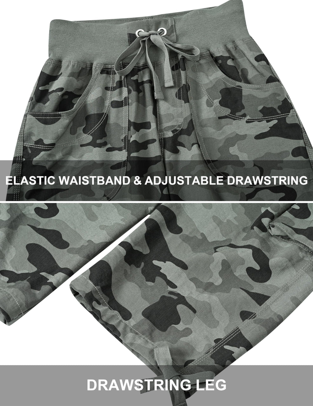 MoFiz Hiking Cargo Shorts for Women Outdoor Quick Dry Athletic Shorts for Boating Camping with Pockets Camo Green M